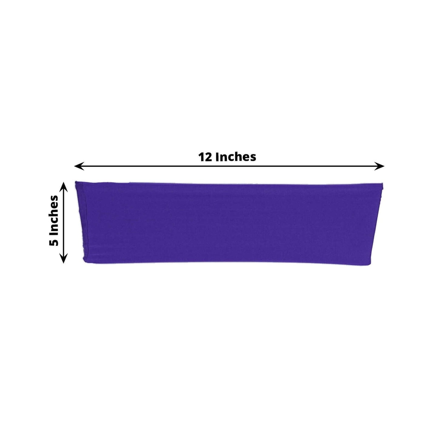 5 Pack Stretch Spandex Chair Sashes Purple - Fitted Finish Two Ply Heavy Duty Chair Bands 5"x12" - Linen Luxes