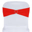 5 Pack Stretch Spandex Chair Sashes Red - Fitted Finish Two Ply Heavy Duty Chair Bands 5"x12" - Linen Luxes