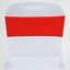 5 Pack Stretch Spandex Chair Sashes Red - Fitted Finish Two Ply Heavy Duty Chair Bands 5"x12" - Linen Luxes