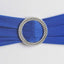 5 Pack Stretch Spandex Chair Sashes Royal Blue - Reusable Chair Bands with Silver Diamond Ring Slide Buckle 5"x14" - Linen Luxes