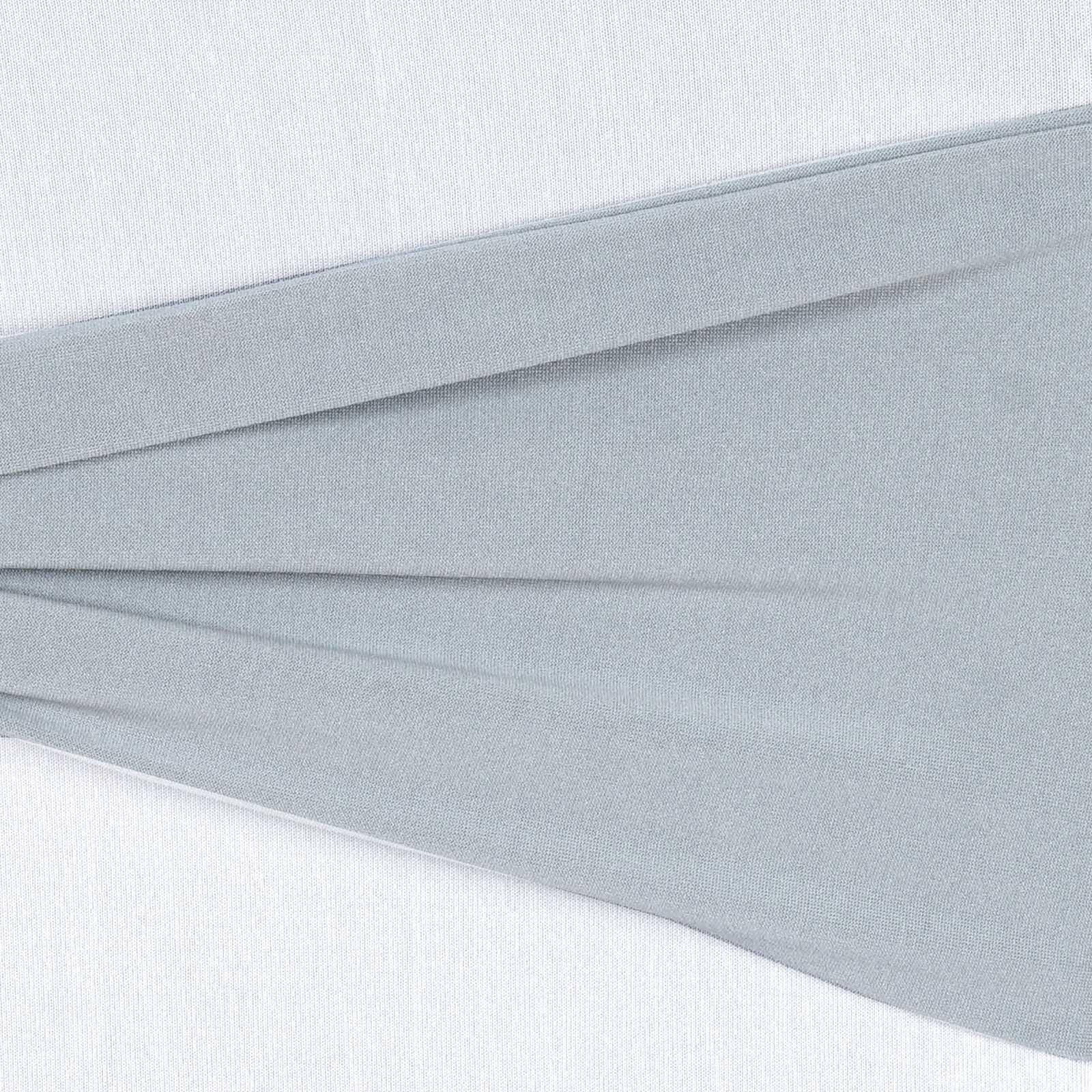 5 Pack Stretch Spandex Chair Sashes Silver - Fitted Finish Two Ply Heavy Duty Chair Bands 5"x12" - Linen Luxes