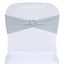 5 Pack Stretch Spandex Chair Sashes Silver - Fitted Finish Two Ply Heavy Duty Chair Bands 5"x12" - Linen Luxes