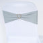 5 Pack Stretch Spandex Chair Sashes Silver - Fitted Finish Two Ply Heavy Duty Chair Bands 5"x12" - Linen Luxes