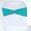 5 Pack Stretch Spandex Chair Sashes Turquoise - Fitted Finish Two Ply Heavy Duty Chair Bands 5"x12" - Linen Luxes