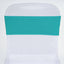 5 Pack Stretch Spandex Chair Sashes Turquoise - Fitted Finish Two Ply Heavy Duty Chair Bands 5"x12" - Linen Luxes