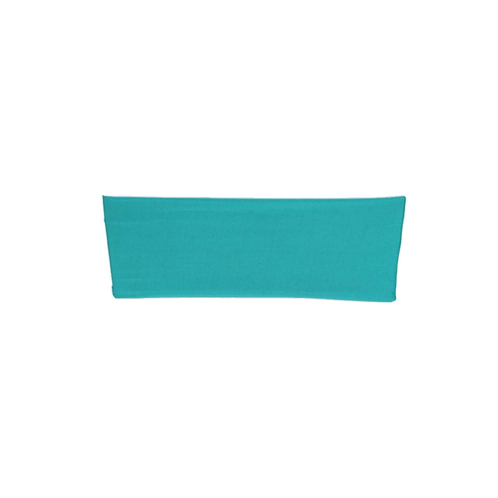 5 Pack Stretch Spandex Chair Sashes Turquoise - Fitted Finish Two Ply Heavy Duty Chair Bands 5"x12" - Linen Luxes
