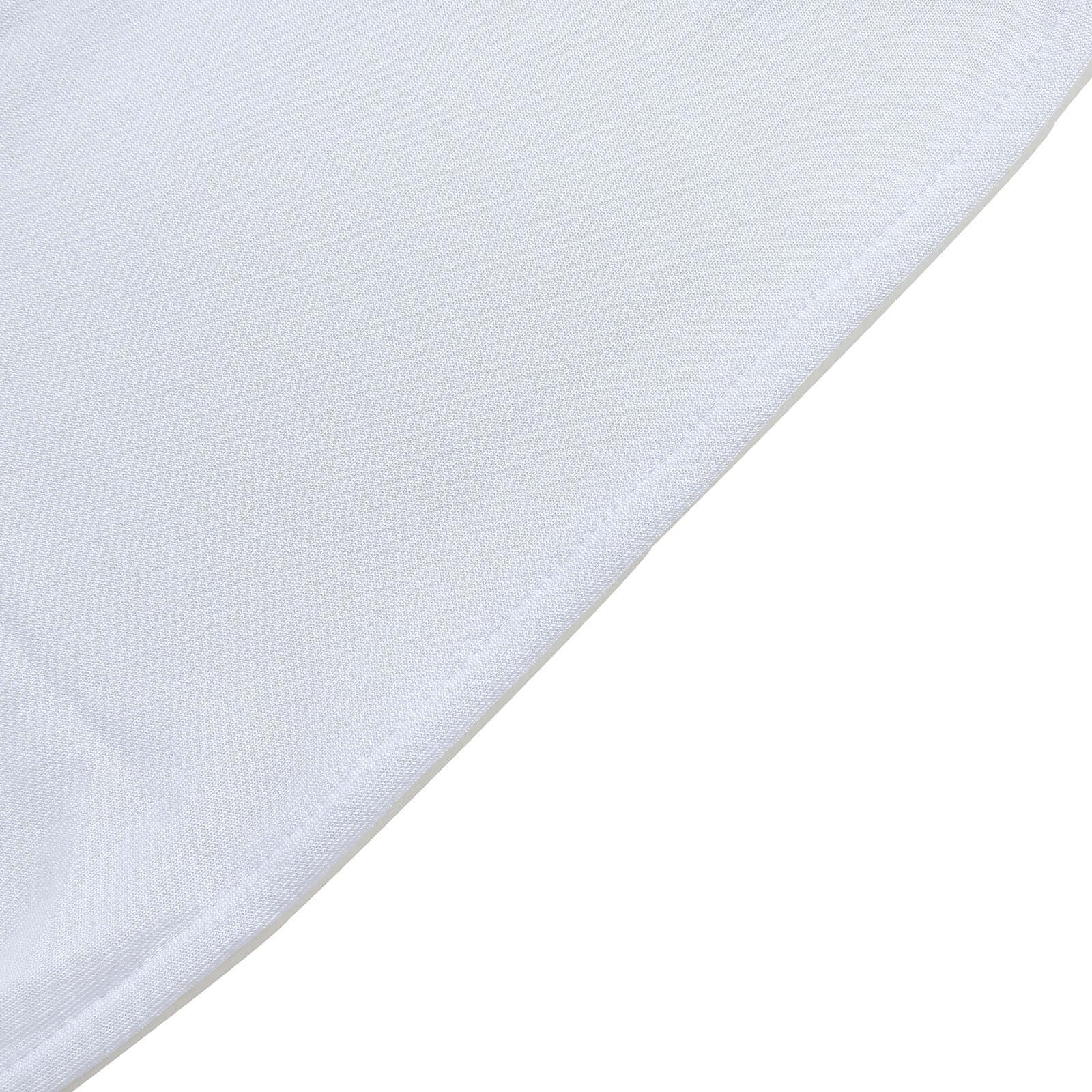 5 Pack Stretch Spandex Chair Sashes White - Classy Reusable Chair Bands with Silver Diamond Ring Slide Buckle 5"x14" - Linen Luxes