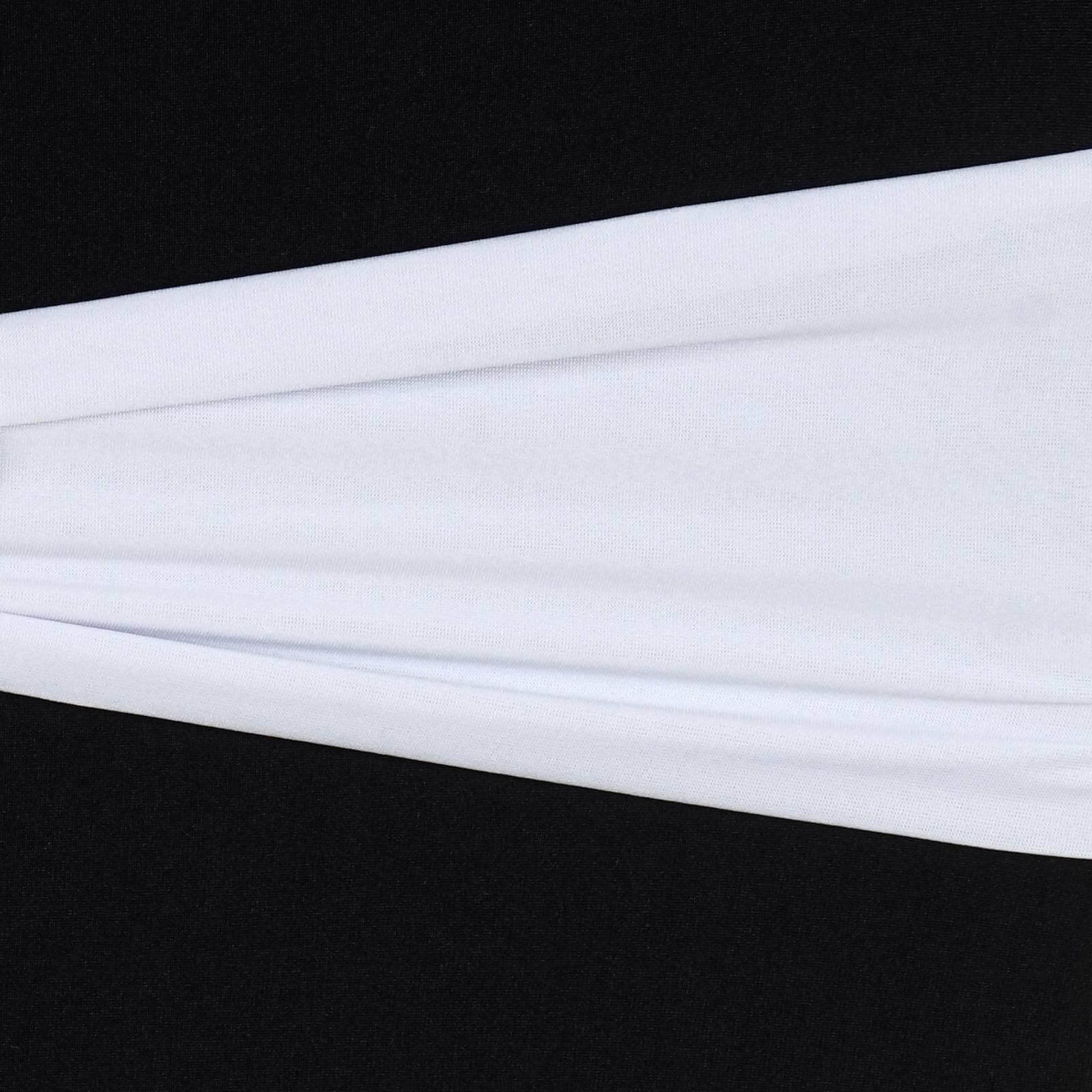 5 Pack Stretch Spandex Chair Sashes White - Fitted Finish Two Ply Heavy Duty Chair Bands 5"x12" - Linen Luxes