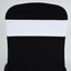 5 Pack Stretch Spandex Chair Sashes White - Fitted Finish Two Ply Heavy Duty Chair Bands 5"x12" - Linen Luxes