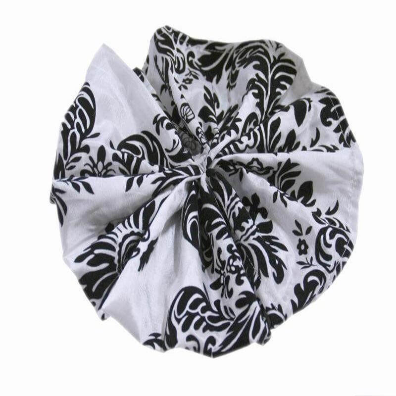 5 Pack Taffeta 20"x20" Napkins Black/White Damask Flocking Design - Decorative Dinner Napkins with a Luxurious Touch - Linen Luxes