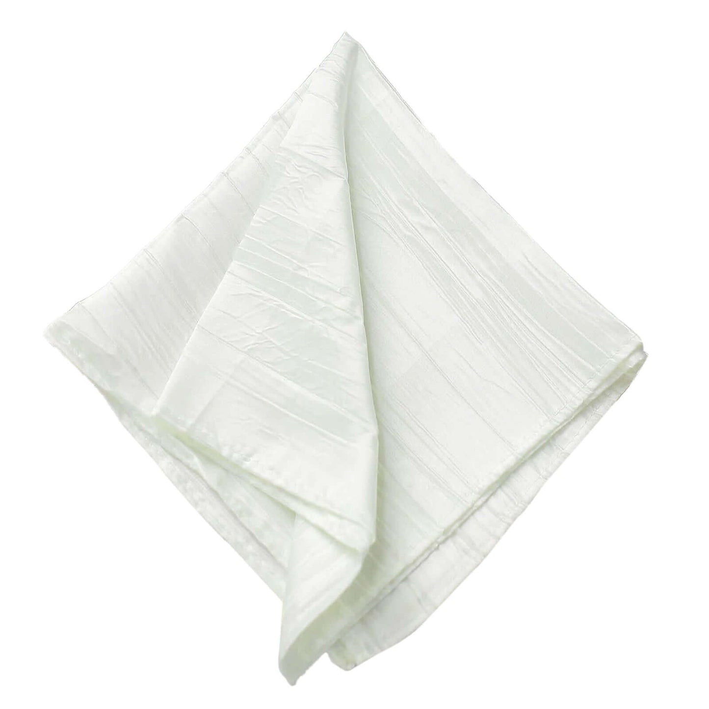 5 Pack Taffeta 20"x20" Napkins Ivory - Accordion Crinkle Dinner Napkins
