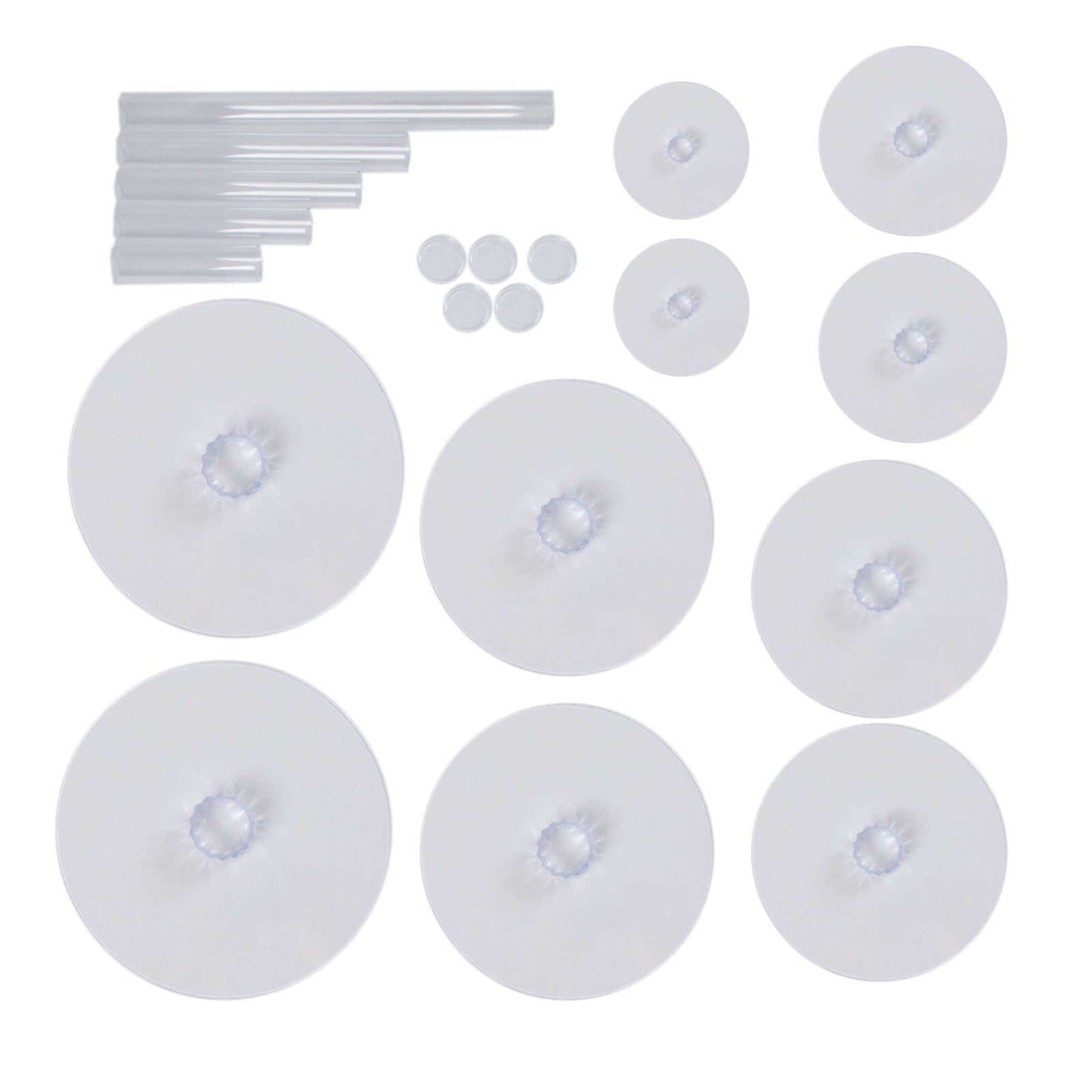 5 - Tier Acrylic Cake Stand Set Clear in Assorted Sizes for Buffet Party Tables - Linen Luxes