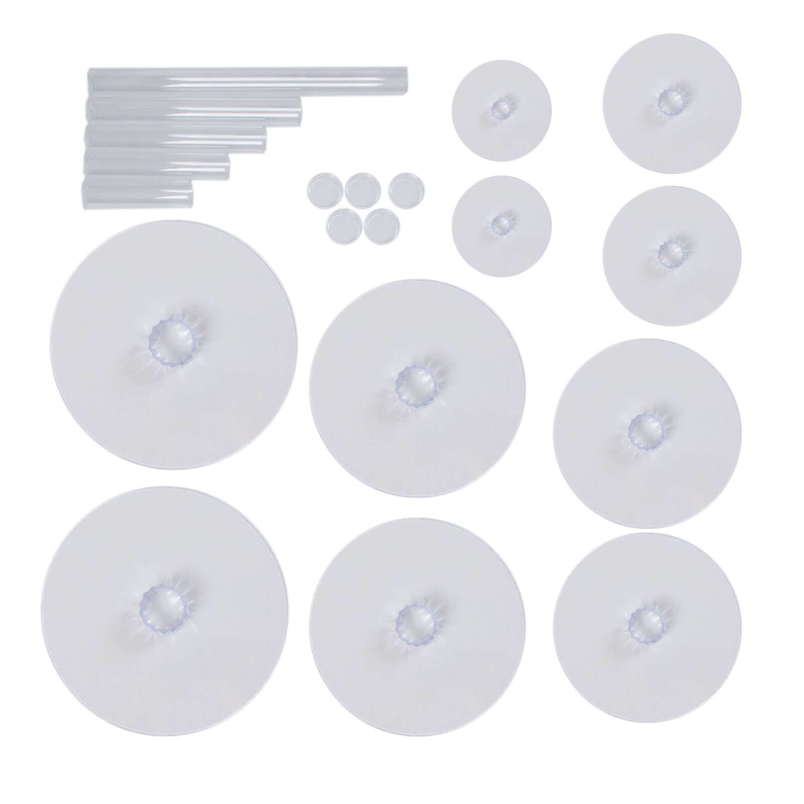 5 - Tier Acrylic Cake Stand Set Clear in Assorted Sizes for Buffet Party Tables - Linen Luxes