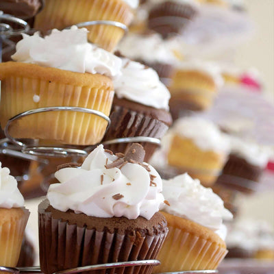 5 - Tier Metal Cupcake Stand 15" Silver with 41 Spiral Holders - Space - Saving Non - Chip Finish Dessert Display Tower Tray for Parties & Buffets - Linen Luxes