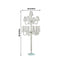 11-Arm Crystal Glass Candelabra â€“ 50" Floor Candle Holder for Taper & Tealight Candles with Empire & Cylinder Lampshades, Perfect for Weddings & Home Decor