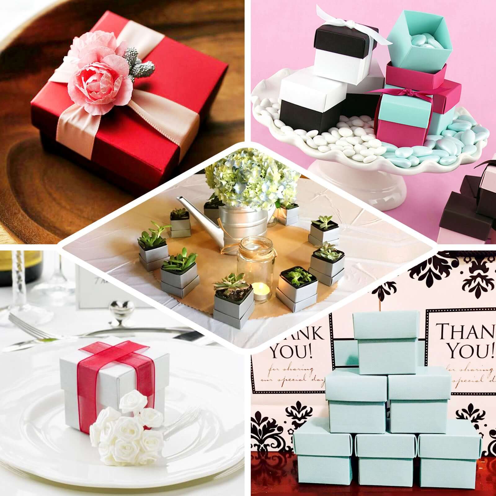 50 Pack 2" Marble Print Party Favor Candy Gift Boxes With Lid - Clearance SALE - Linen Luxes