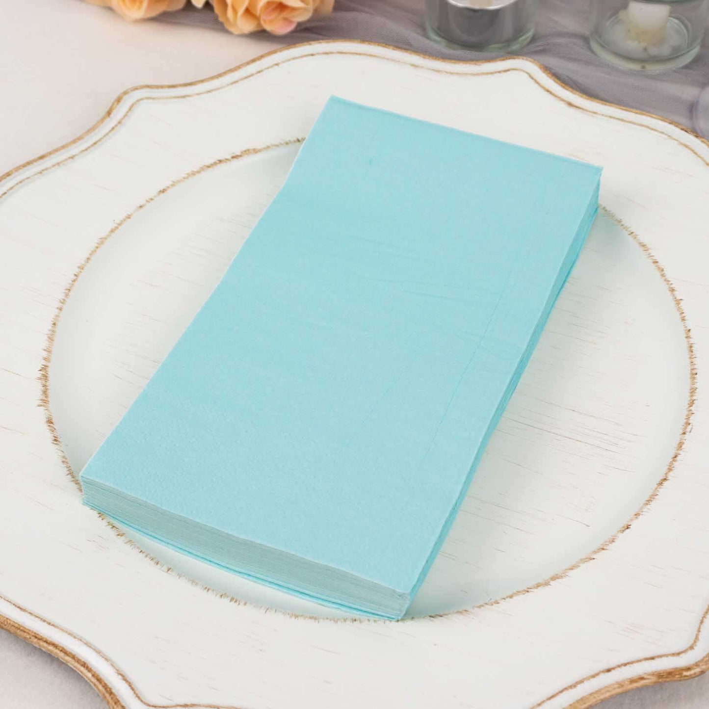 50-Pack Paper Napkins Baby Blue - Soft Disposable 2-Ply Dinner Napkins for Weddings
