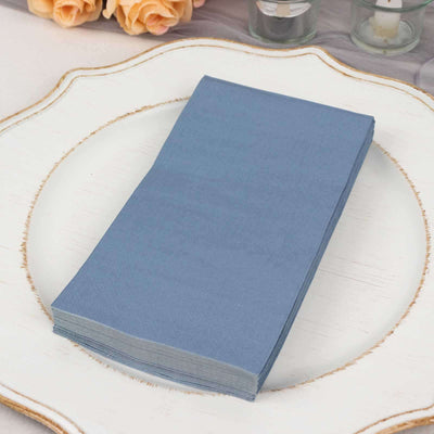 50-Pack Paper Napkins Dusty Blue - Soft Disposable 2-Ply Dinner Napkins for Weddings