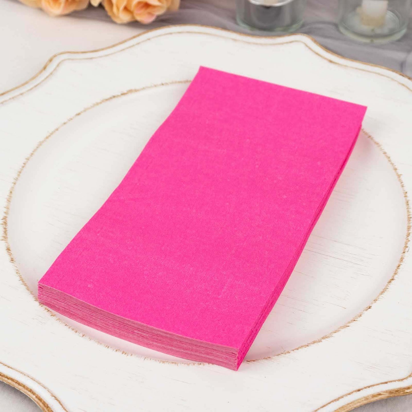 50-Pack Paper Napkins Fuchsia - Soft Disposable 2-Ply Dinner Napkins for Weddings