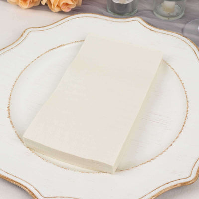 50-Pack Paper Napkins Ivory - Soft Disposable 2-Ply Dinner Napkins for Weddings