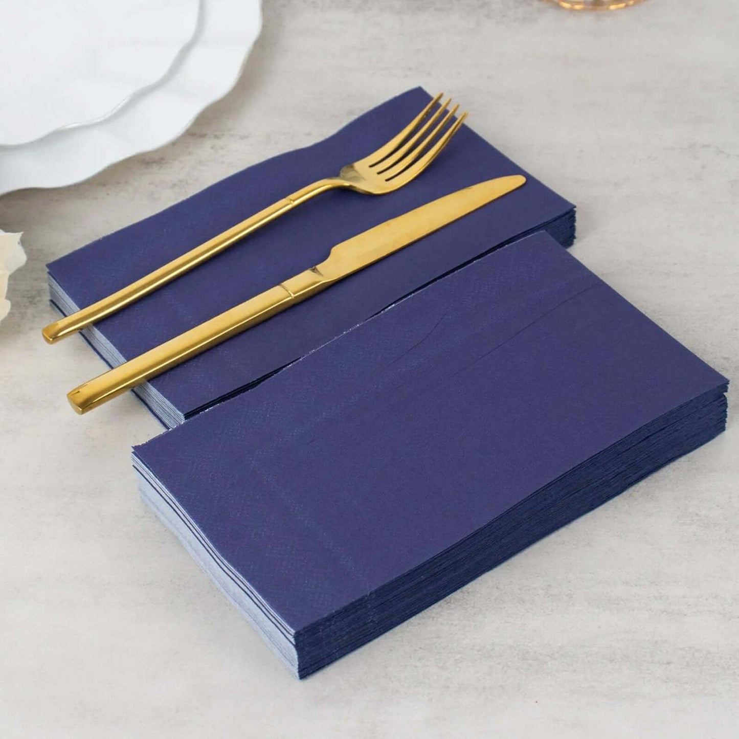 50-Pack Paper Napkins Navy Blue - Soft Disposable 2-Ply Dinner Napkins for Weddings