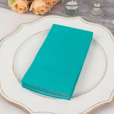 50-Pack Paper Napkins Turquoise - Soft Disposable 2-Ply Dinner Napkins for Weddings
