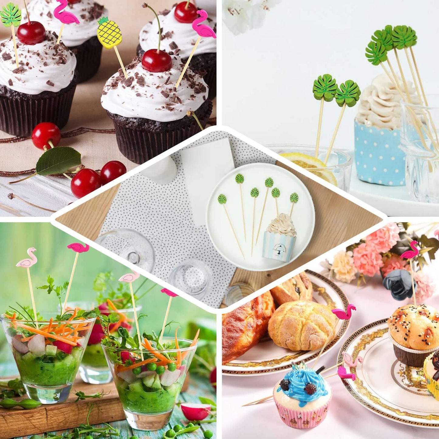 50 - Pack Bamboo Wooden Tongs Disposable Flatware Eco Friendly Natural - Biodegradable Party Serving Utensils 6" - Linen Luxes