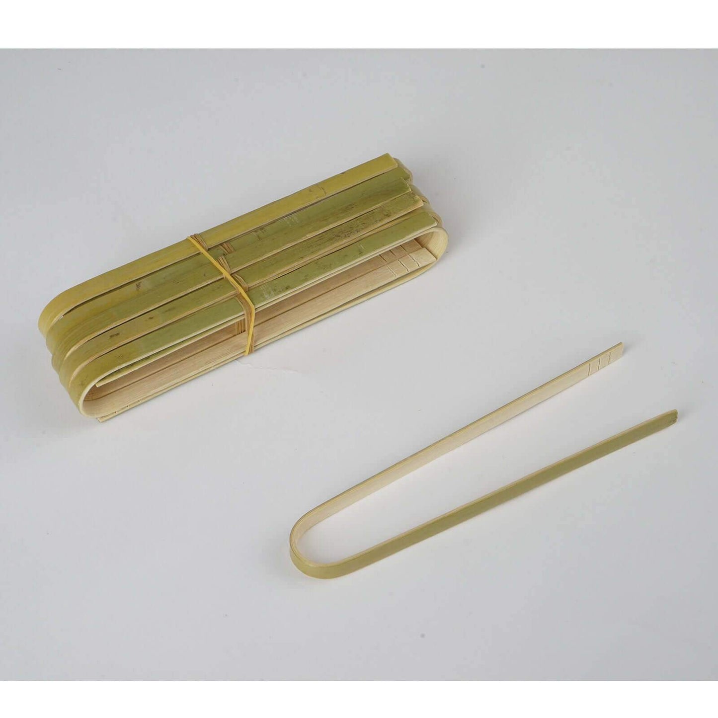 50 - Pack Bamboo Wooden Tongs Disposable Flatware Eco Friendly Natural - Biodegradable Party Serving Utensils 6" - Linen Luxes