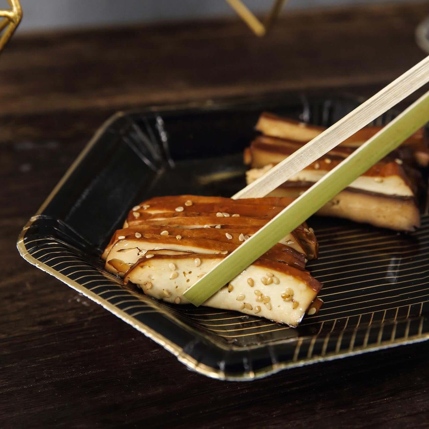 50 - Pack Bamboo Wooden Tongs Disposable Flatware Eco Friendly Natural - Biodegradable Party Serving Utensils 6" - Linen Luxes