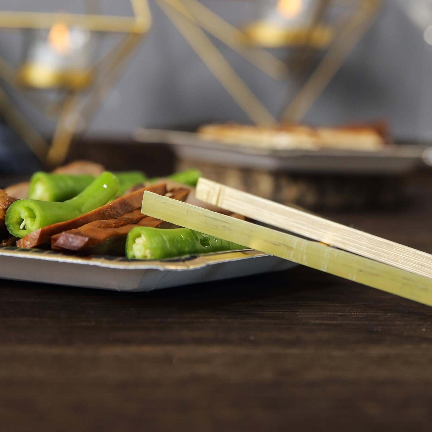 50 - Pack Bamboo Wooden Tongs Disposable Flatware Eco Friendly Natural - Biodegradable Party Serving Utensils 6" - Linen Luxes