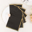 50-Pack Paper Beverage Napkins with Gold Foil Edge Black - Disposable 2 Ply Cocktail Napkins for Events 6.5"x6.5"