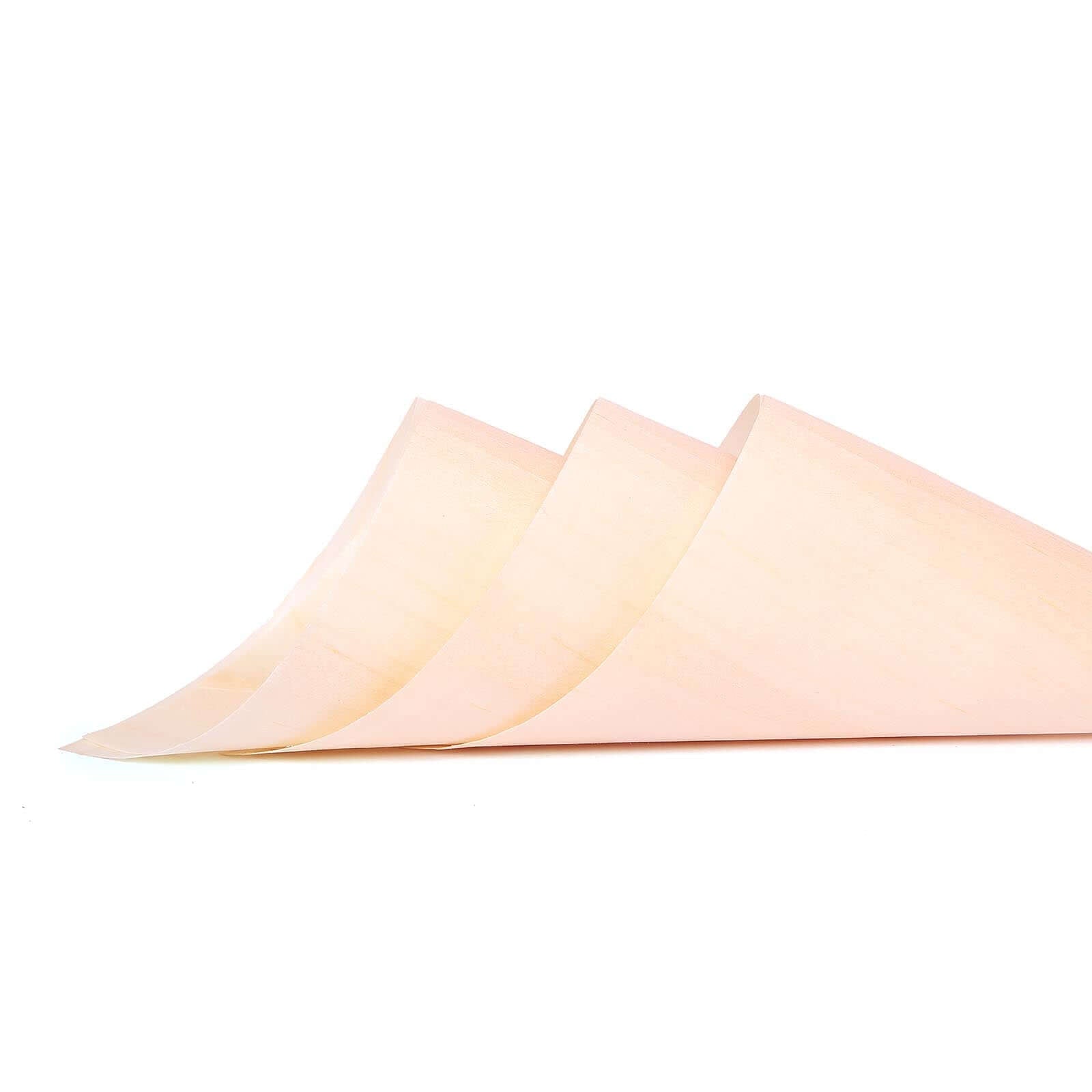 50 - Pack Pine Wood Food Cones Eco Friendly Natural Disposable Design - 100% Biodegradable Tasting Serving Cones 6" - Linen Luxes