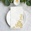 50-Pack Paper Napkins White with Gold Baroque Floral Print - Stylish Disposable Dinner Napkins 8"x4"