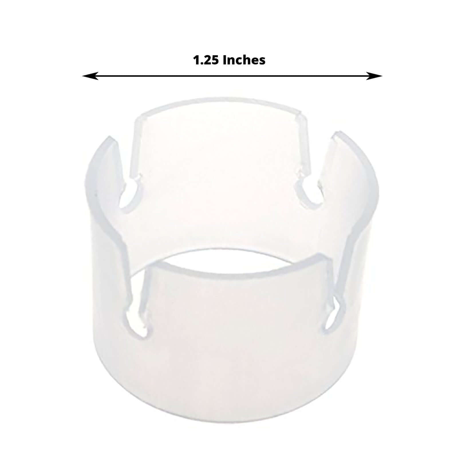 50 Pcs 1.25" Balloon Arch Attachment Clips, 4 PT Clear Plastic Clips - Linen Luxes