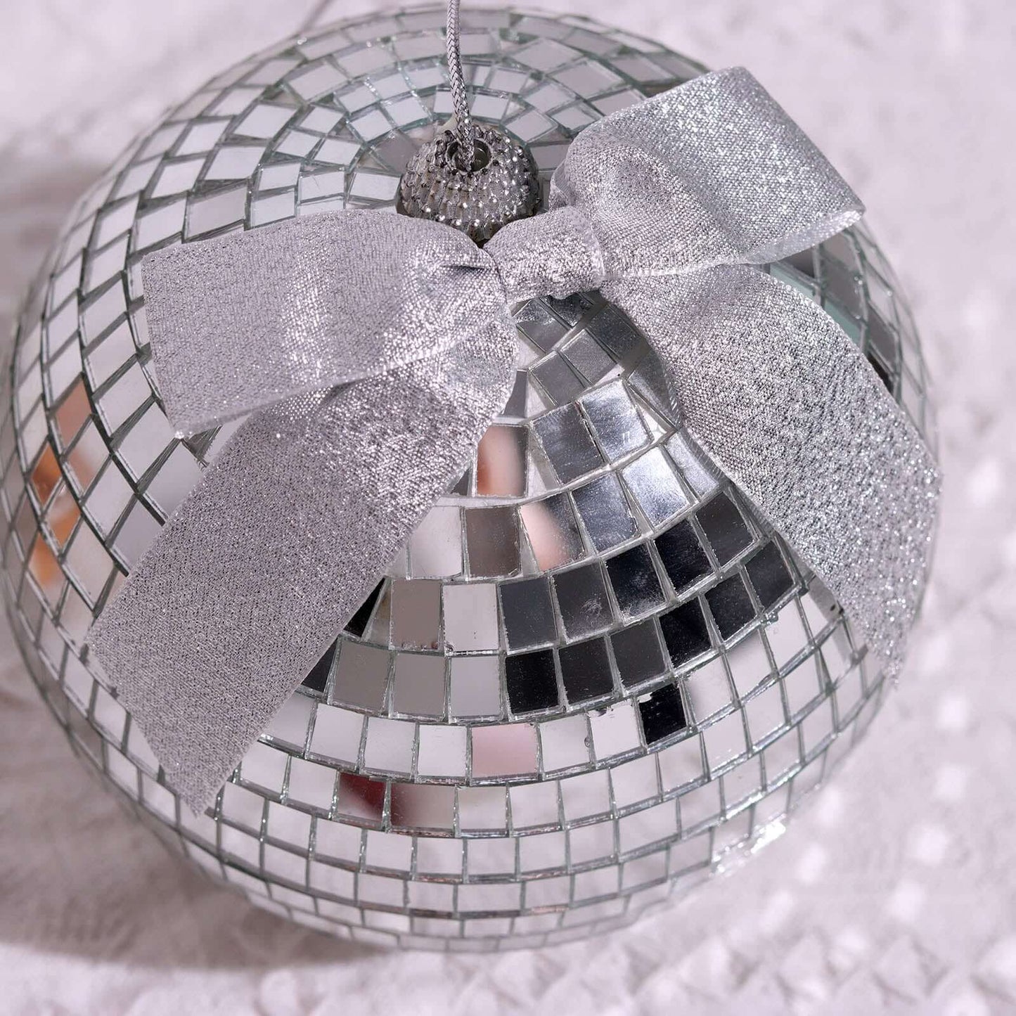 50 Pcs 4" Nylon Ribbon Bows With Twist Ties, Gift Basket Party Favor Bags Decor - Silver Glitter Design