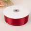 50 Yards 1.5" Burgundy Single Face Decorative Satin Ribbon - Linen Luxes