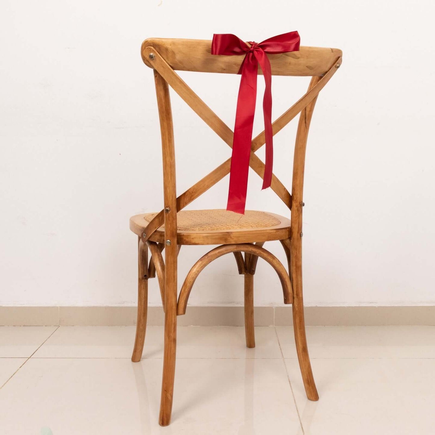 50 Yards 1.5" Burgundy Single Face Decorative Satin Ribbon - Linen Luxes