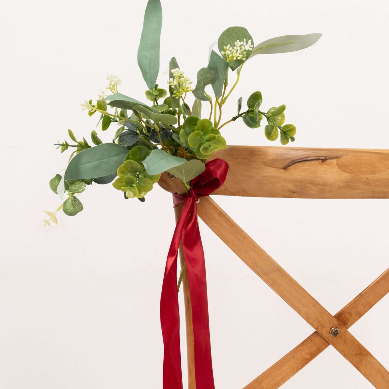 50 Yards 1.5" Burgundy Single Face Decorative Satin Ribbon - Linen Luxes