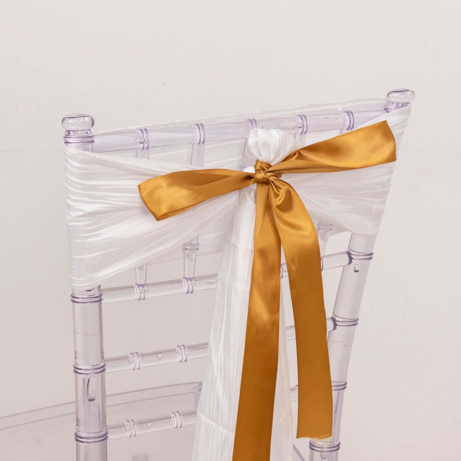 50 Yards 1.5" Gold Single Face Decorative Satin Ribbon - Linen Luxes