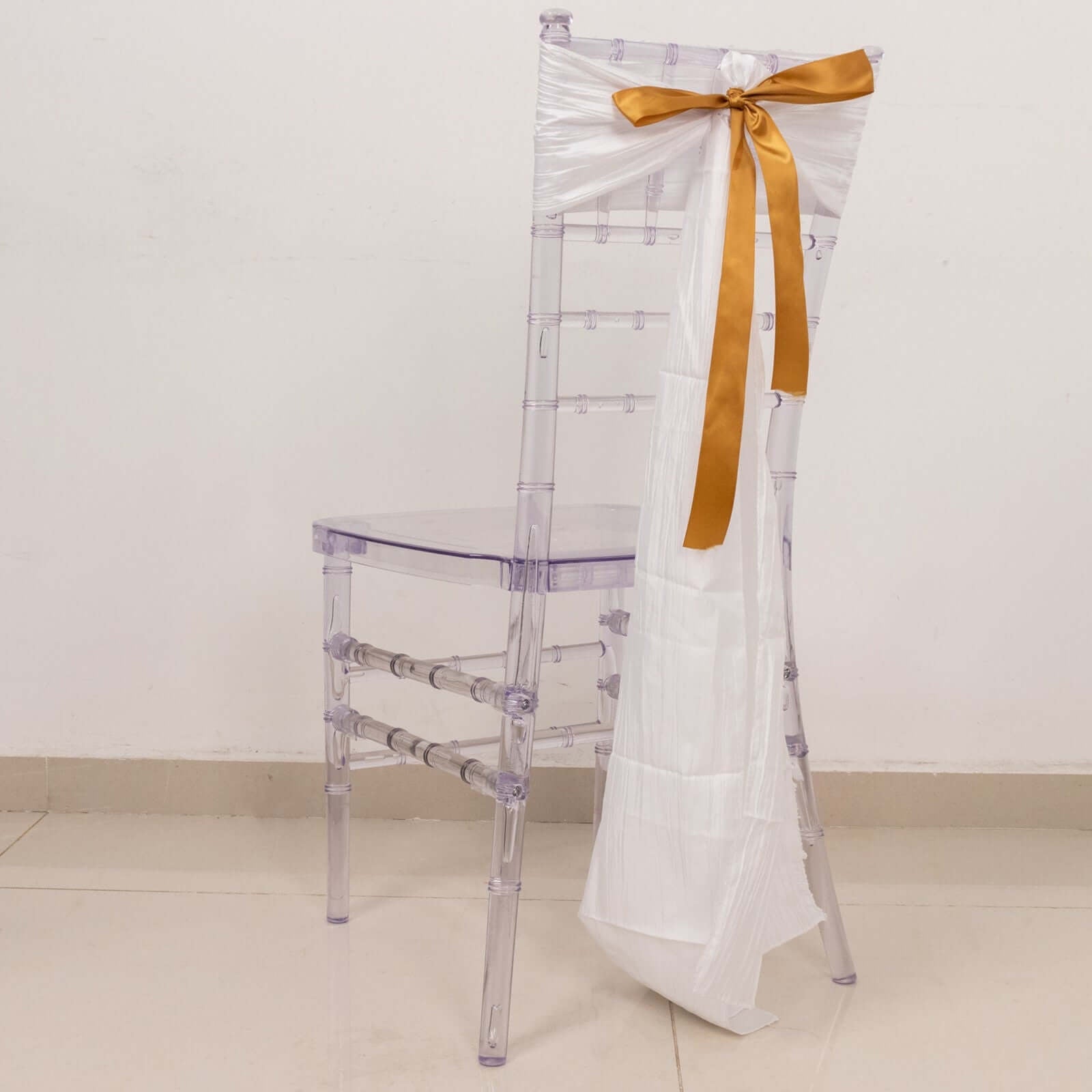 50 Yards 1.5" Gold Single Face Decorative Satin Ribbon - Linen Luxes