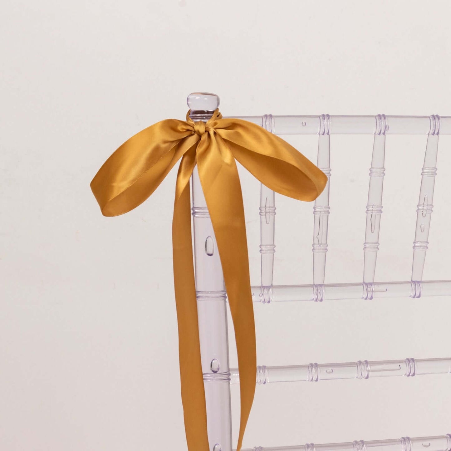 50 Yards 1.5" Gold Single Face Decorative Satin Ribbon - Linen Luxes