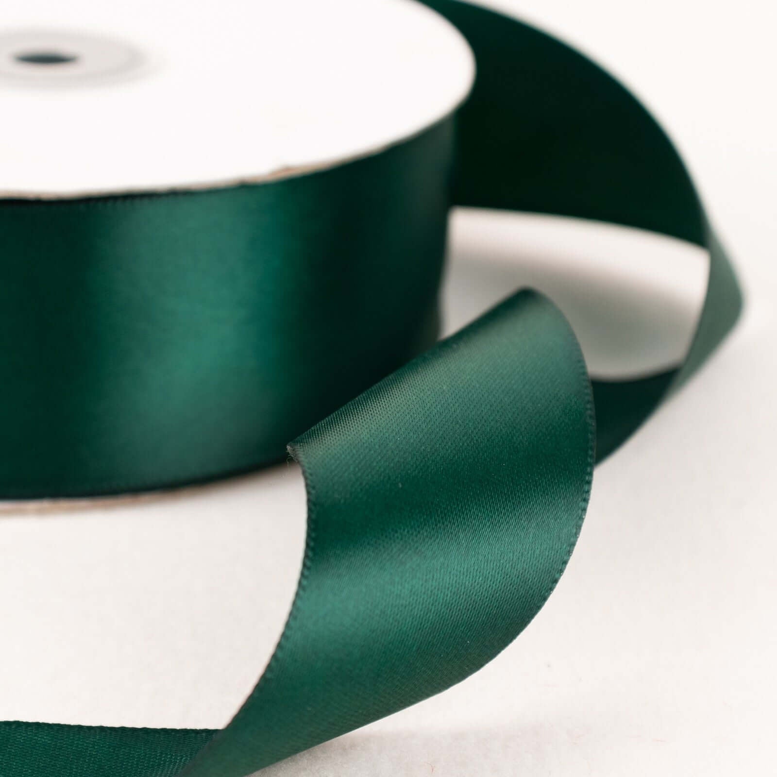 50 Yards 1.5" Hunter Emerald Green Single Face Decorative Satin Ribbon - Linen Luxes