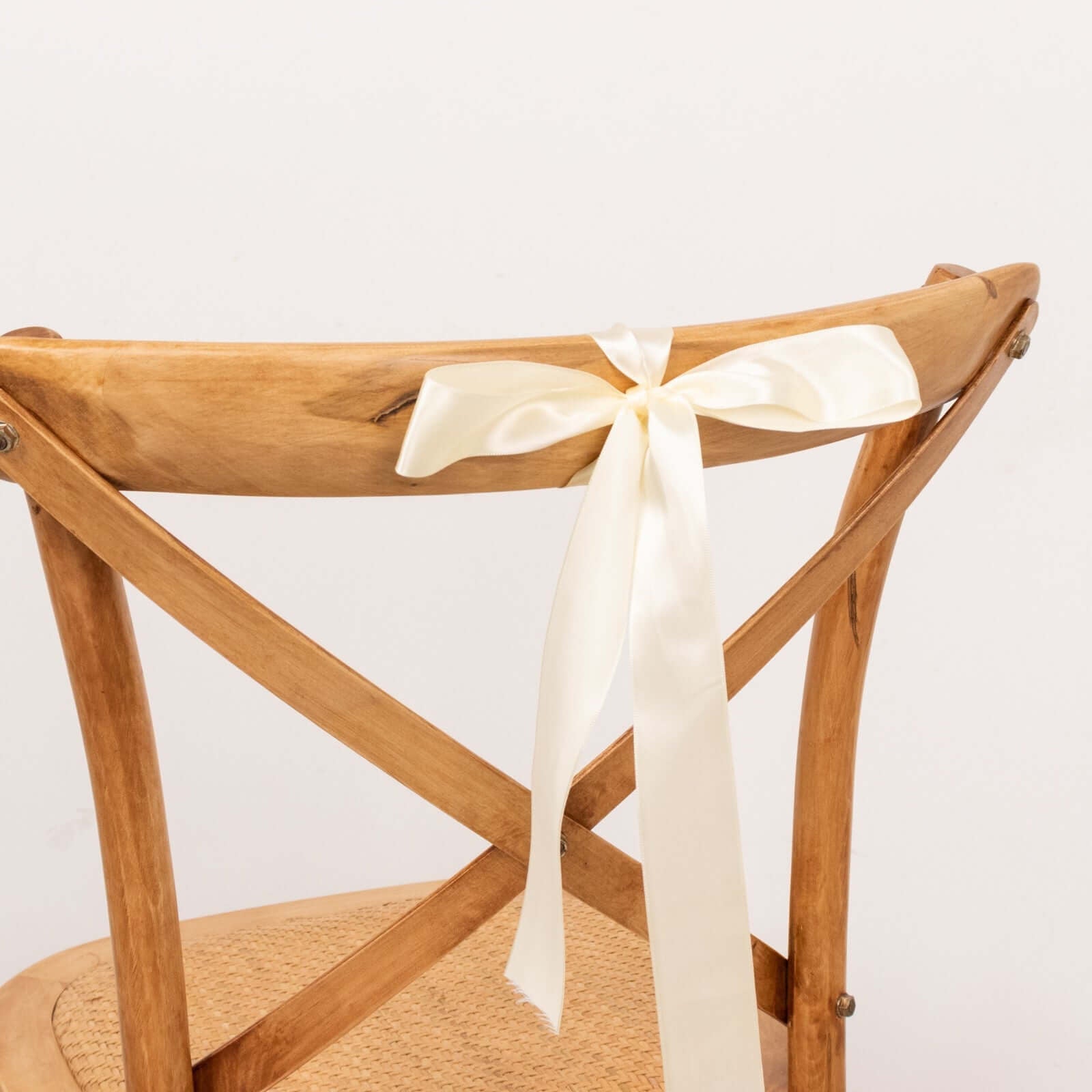 50 Yards 1.5" Ivory Single Face Decorative Satin Ribbon - Linen Luxes