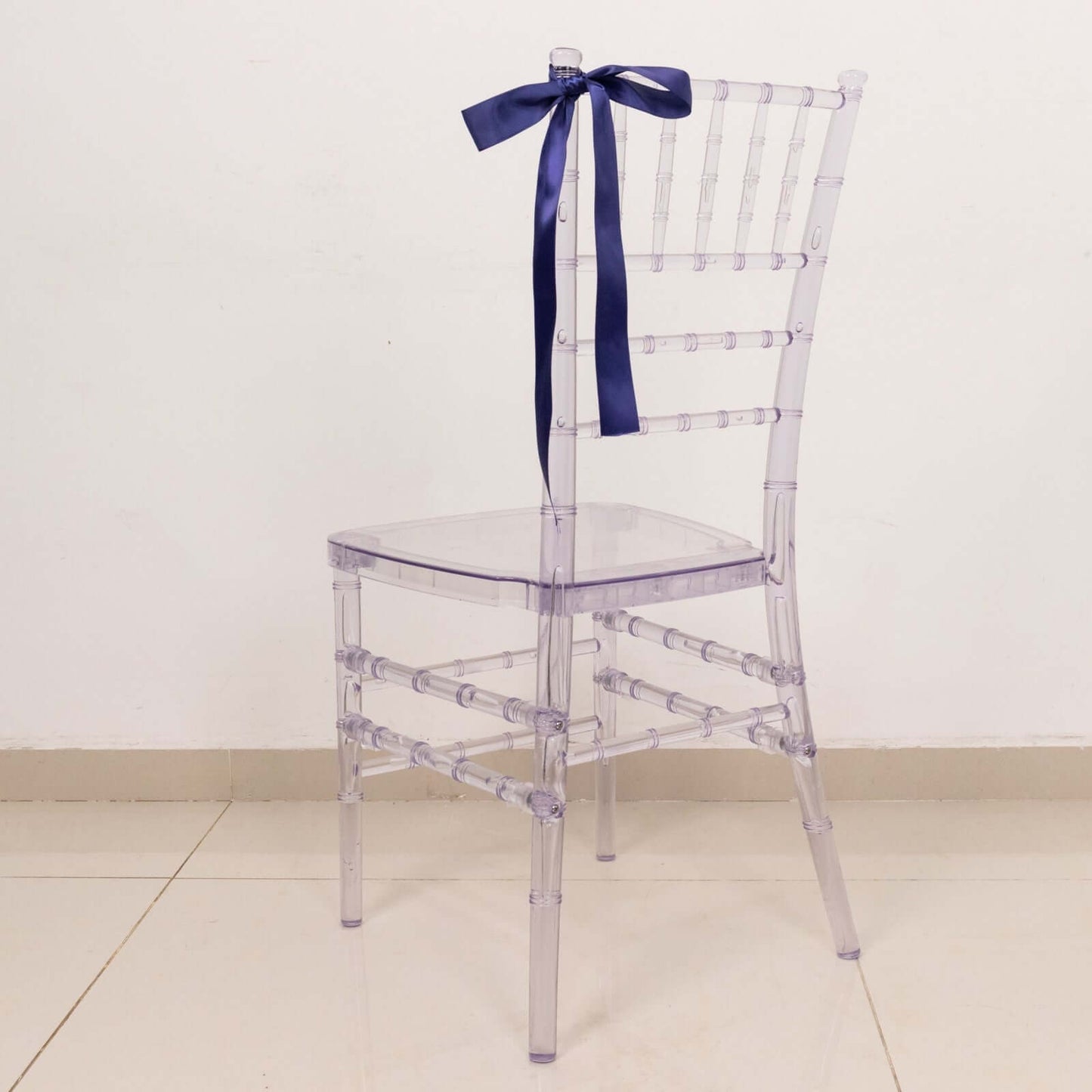 50 Yards 1.5" Navy Blue Single Face Decorative Satin Ribbon - Linen Luxes