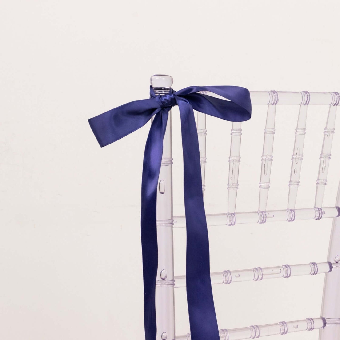 50 Yards 1.5" Navy Blue Single Face Decorative Satin Ribbon - Linen Luxes