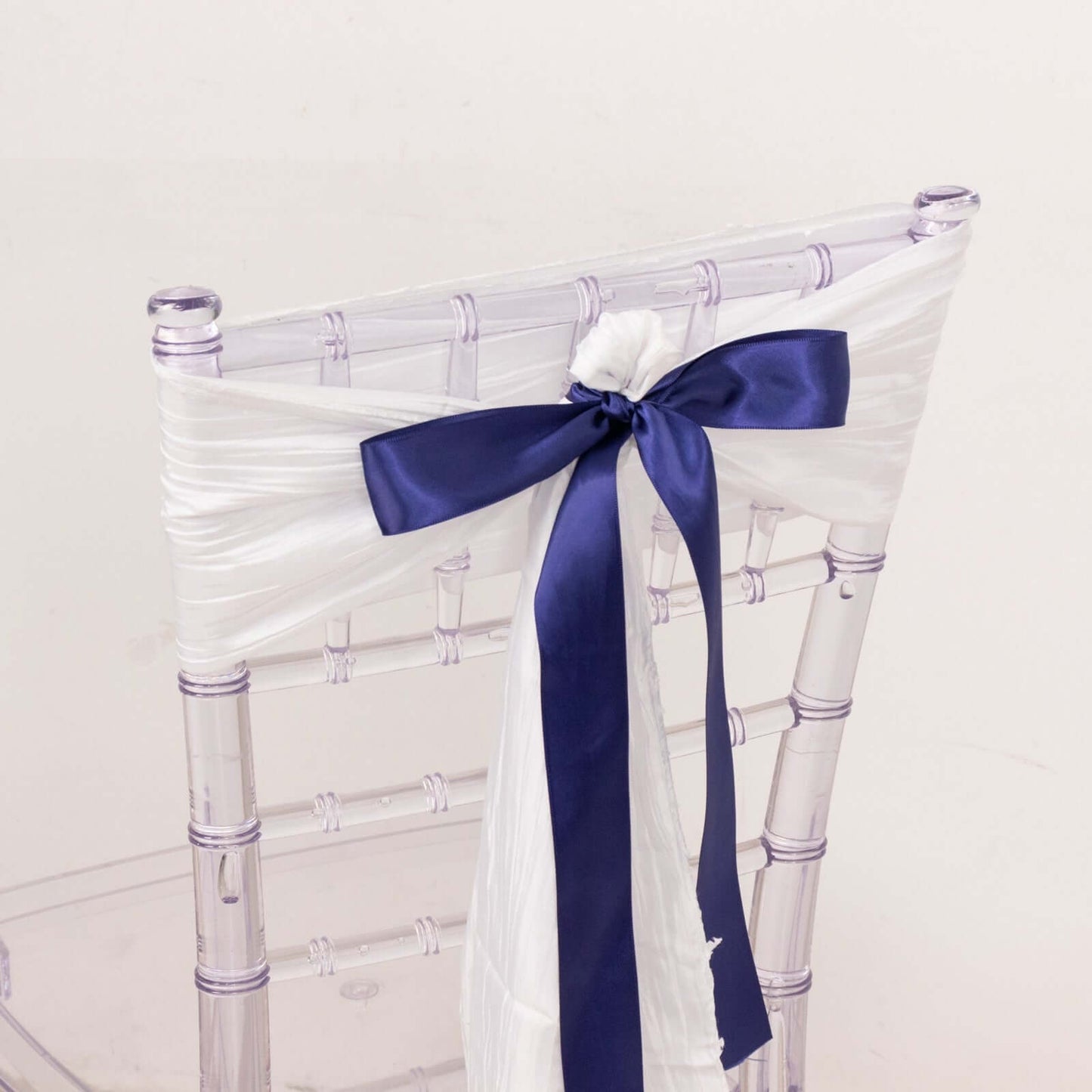 50 Yards 1.5" Navy Blue Single Face Decorative Satin Ribbon - Linen Luxes