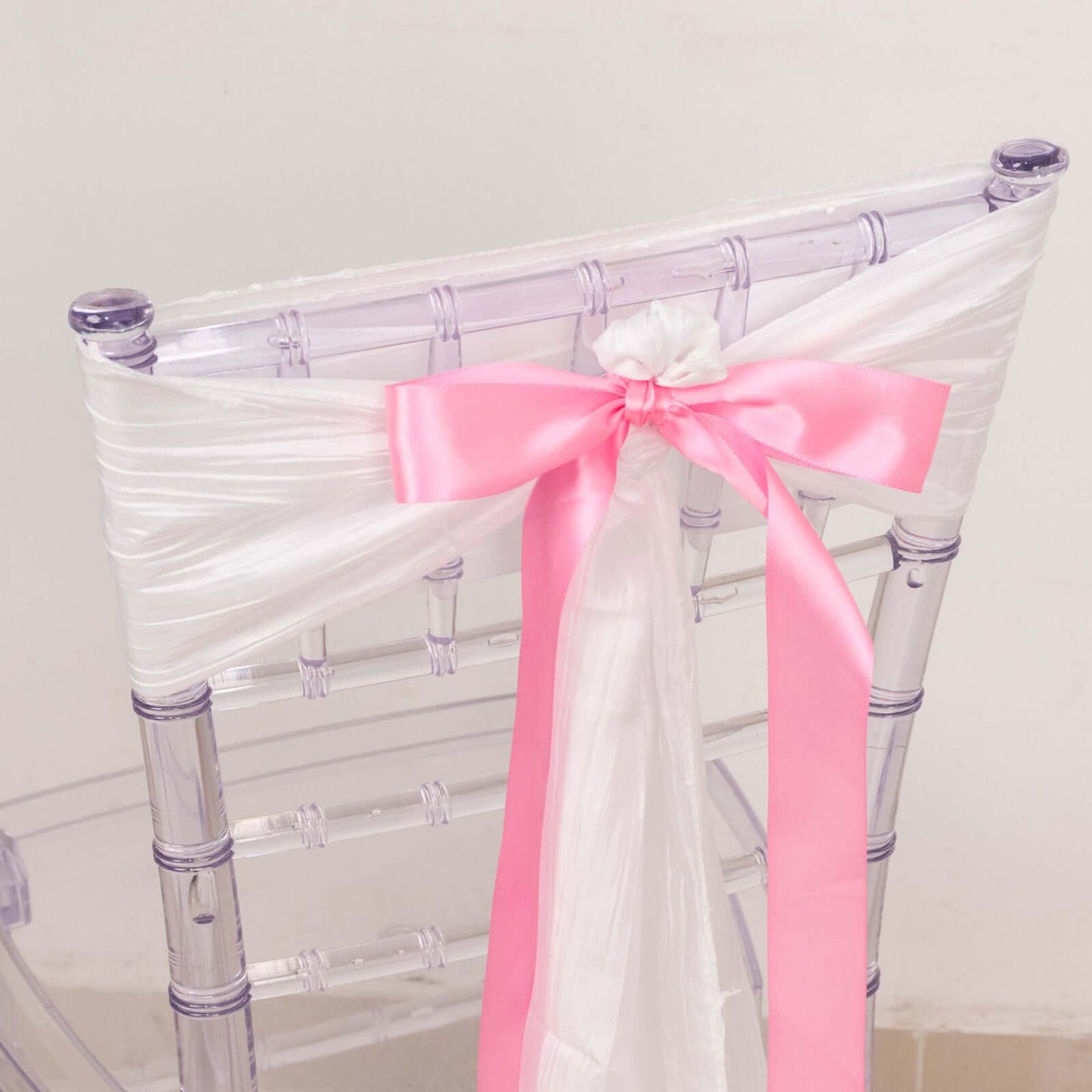 50 Yards 1.5" Pink Single Face Decorative Satin Ribbon - Linen Luxes