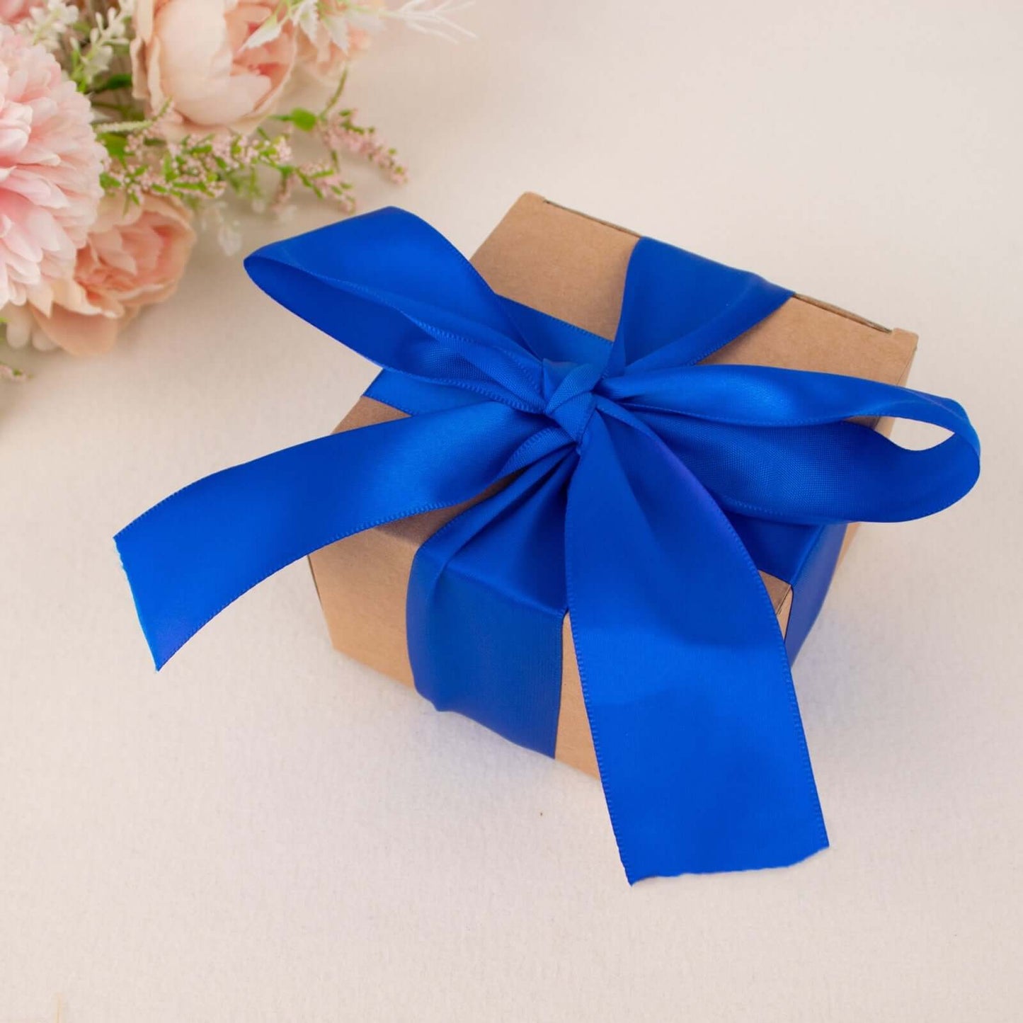 50 Yards 1.5" Royal Blue Single Face Decorative Satin Ribbon - Linen Luxes
