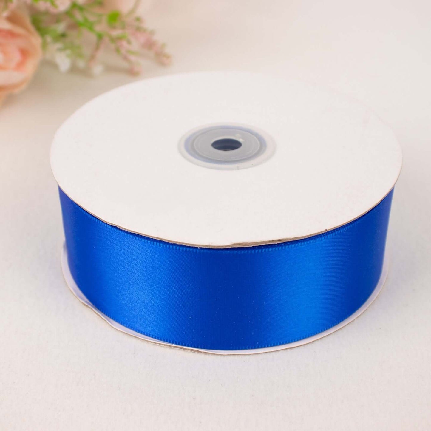 50 Yards 1.5" Royal Blue Single Face Decorative Satin Ribbon - Linen Luxes