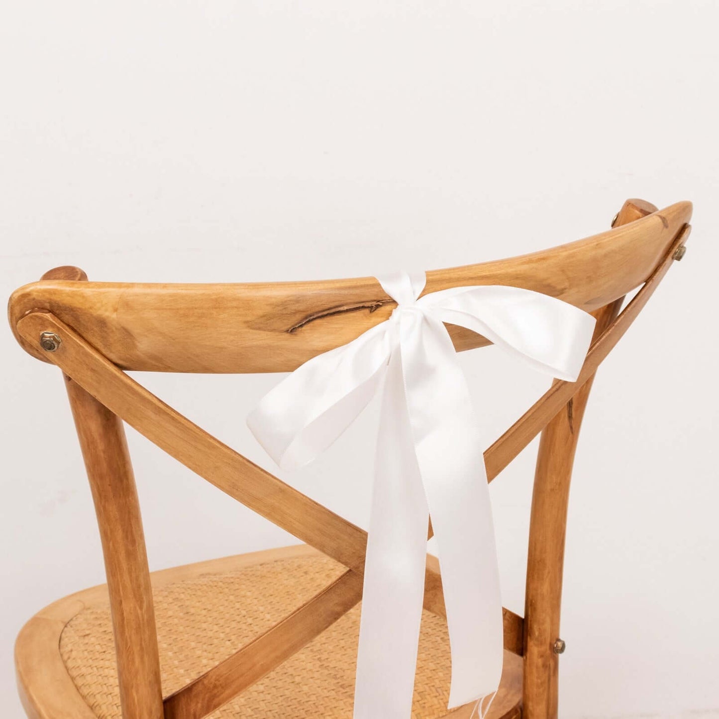 50 Yards 1.5" White Single Face Decorative Satin Ribbon - Linen Luxes